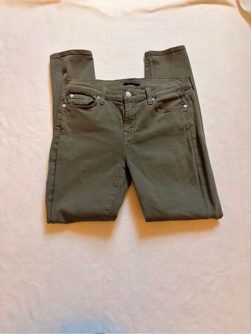 7 for all man kind Women’s Olive Green Skinny Jeans